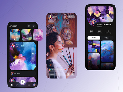 Artgram - Social Media app art artist design paint painter social socialmedia trending ui ux