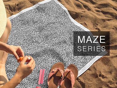 Maze Beach Towel beach towel summer design maze puzzle solehab towel