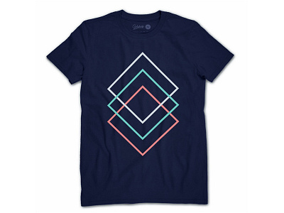 Squares (Navy) apparel clothing geometry minimal shape solehab tee tshirt