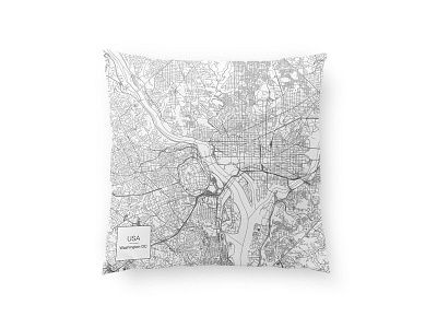 USA - Washington DC cushion design map pillow square cushion home decor home