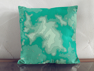 Topographic Green Cushion