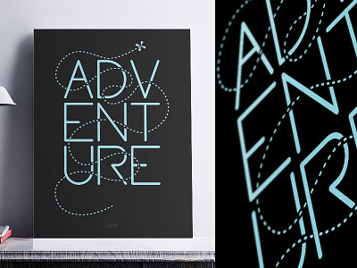 August Dribbble Adventure Poster design minimal poster print typography
