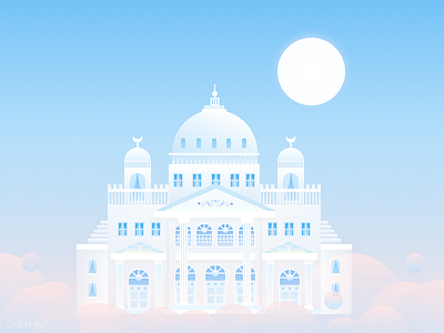 illustration | Moon Palace blue moon palace pink