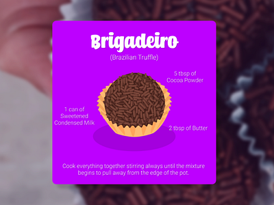 #DailyUI 040 app branding brazilian brazilian truffle brigadeiro brigadeiro recipe daily ui daily ui 040 design figma graphic design illustration kitchen logo recipe sweet ui ux