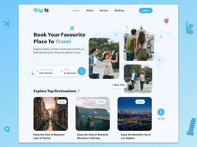 Travel Landing Page adventure agency design design inspiration destination dribble shot flight app hotel landing page travel travel agency trip ui ux vacation web design website design