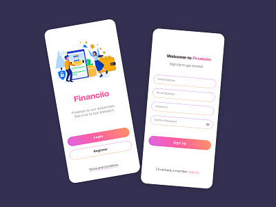 Onboarding- Login/Sign Up ios app login screen mobile app design mobile ui onboarding screen onboarding screens sign in sign up sign up design sign up page sign up screen signup design signup page signup screen ui ux