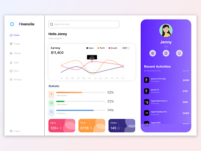 Finance Dashboard Design analytics banking clean dashboard design design inspiration finance finance dashboard minimalist payment popular sales sales dashboard stats trend ui ux wallet web web design