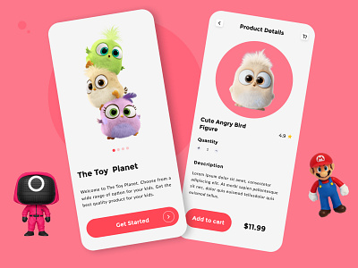 Kid's Toy Shop clean design inspiration dribble shot ecommerce ecommerce app ecommerce shop illustration kids minimal mobile mobile app mobile app design mobileappdesign popular shopping toy toy shop toys app ui ux