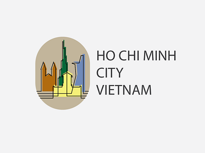 #DLC - Day 22: City logo branding city logo daily logo challenge design fill graphic design hcmc ho chi minh city illustration illustrator line line logo logo logo design