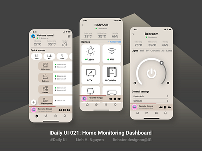 Daily UI 021: Home Monitoring Dashboard dailyui dailyui021 design graphic design home mobile app homeapp illustration mobile ui new ui smart home ui ui design uiux web design