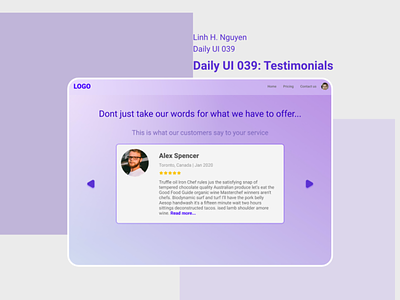 Daily UI 039: Testimonials