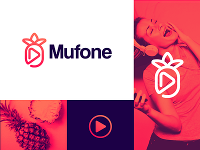 Mufone app fruit logo music music app music logo pineapple pineapple logo