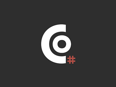 Logo mark co cocreators grey hashtag logo logo design red white