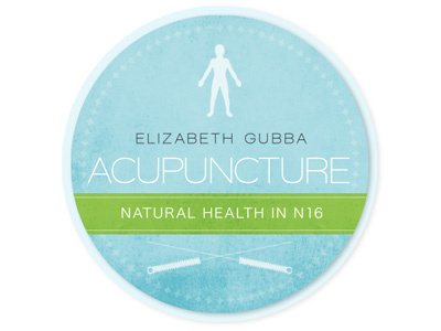 Logo draft acupuncture blue character figure green health logo needles round silhouette