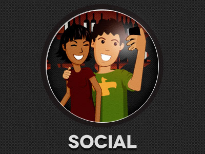 Social, take two... character design illustration mobile social vector