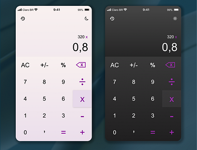 DailyUi 004 - Calculator app calculadora desafio design graphic design interface ui ux