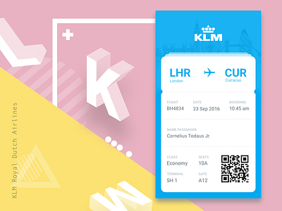 KLM Booking airline application boarding pass booking flights illustration klm mobile ui ux webdesign