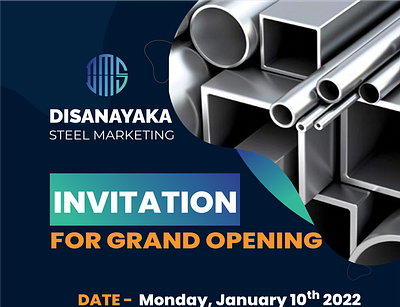 Disanayaka Steel Marketing - Invitation Card 3d design graphic design illustration ilustrator logo vector