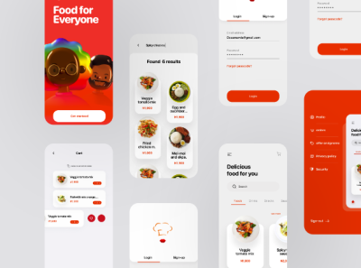 Food Delivery App UI design branding design graphic design icon ui ux