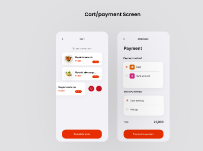 Food Delivery App UI design Payment Screen branding design graphic design icon logo ui ux