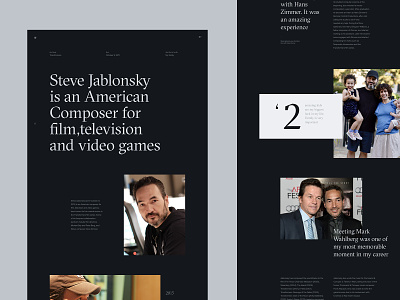 Steve Jablonsky Website Concept - About editorial interface jablonsky minimalistic music steve transformers typography ui ux webdesign