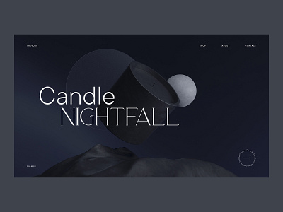 Candle Nightfall 3d candle cinema4d class course editorial interaction interface minimalistic online render shop typography ui webdesign
