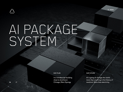 AI Package System ai cinema4d class course future grid interaction logistics minimalistic online package render typogaphy ui webdesign