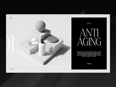 Skincare Anti Aging cinema4d class course grid hamburg hierarchy interface learn ui makeup minimalistic online render skincare typogaphy ui webdesign
