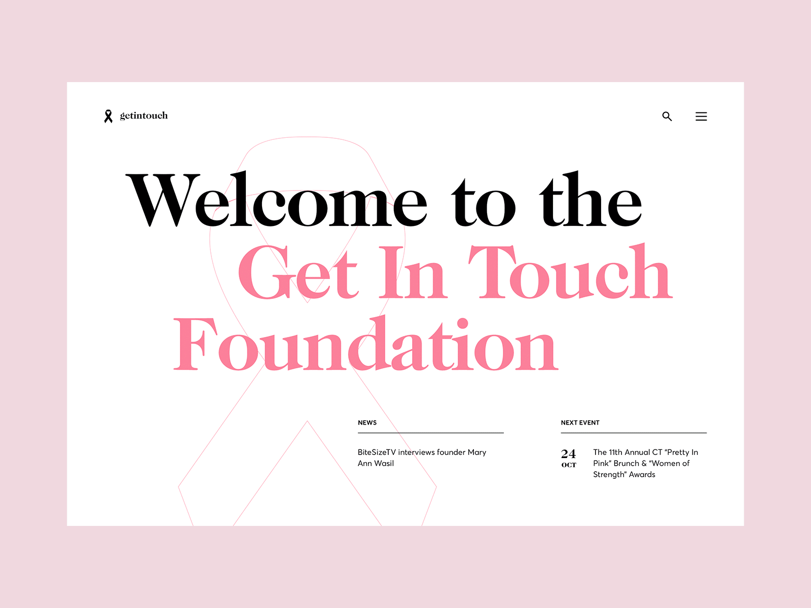 Get in Touch Foundation Exploration class composition course foundation grid hierarchy interaction landing layout online typography ui web webdesign