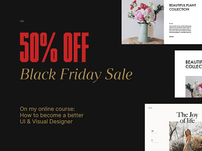 50% off - Black Friday Sale on my online course class course design how to become a better designer interface learn online school ui visual webdesign