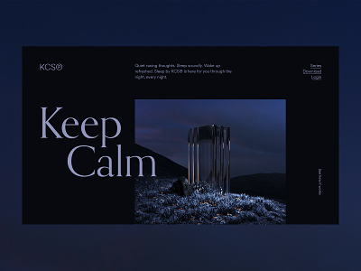 Keep Calm Series atmospheric cinema4d interface keep keep calm minimalistic octanerender relax typography webdesign