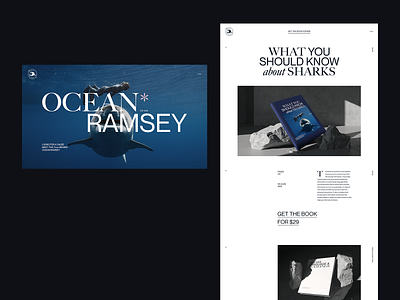 Ocean Ramsey design editorial interaction interface ocean ramsey sharks typography ui water webdesign