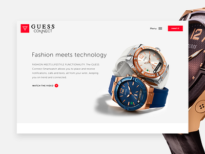 Guess Connect Official Website connect guess smartwatch webdesign