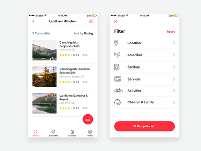 Camaround - Search Results & Filter iOS