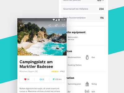 Camparound - Detail Page android app camparound camping detail interface screen ui