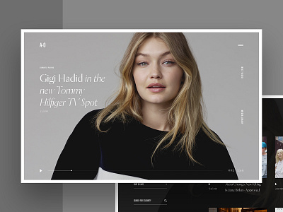 A-O Fashion Magazine - Video Player // Day 20 editorial fashion interaction interface magazine minimalistic site ui user ux web webdesign