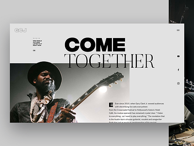 Gary Clark Jr. // Day 40 daily interaction interface landing minimalistic site typography ui user ux web webdesign