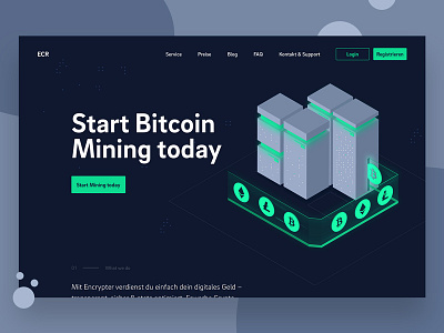 Bitcoin Mining // Day 47 bitcoin daily interaction interface landing minimalistic site ui user ux web webdesign