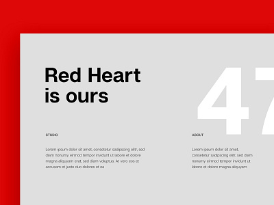 Red Heart // Day 54 daily interaction interface landing minimalistic site typography ui user ux web webdesign