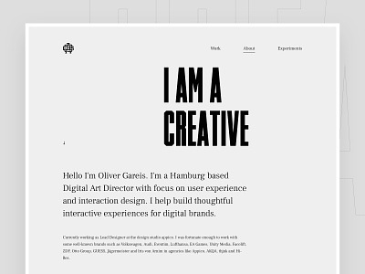 Portfolio Relaunch 2018 - About Page editorial portfolio relaunch typo typografy ui ux webdesign