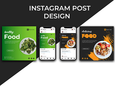 Social media post design. ad food instagrasm post social media post vector design