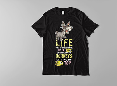 Quote t shirt design black t shirt design dunkey illustration inspirational print ready quote t shirt t shirt design vector