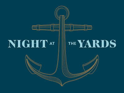 Night at the Yards illustration invitation line nautical typography