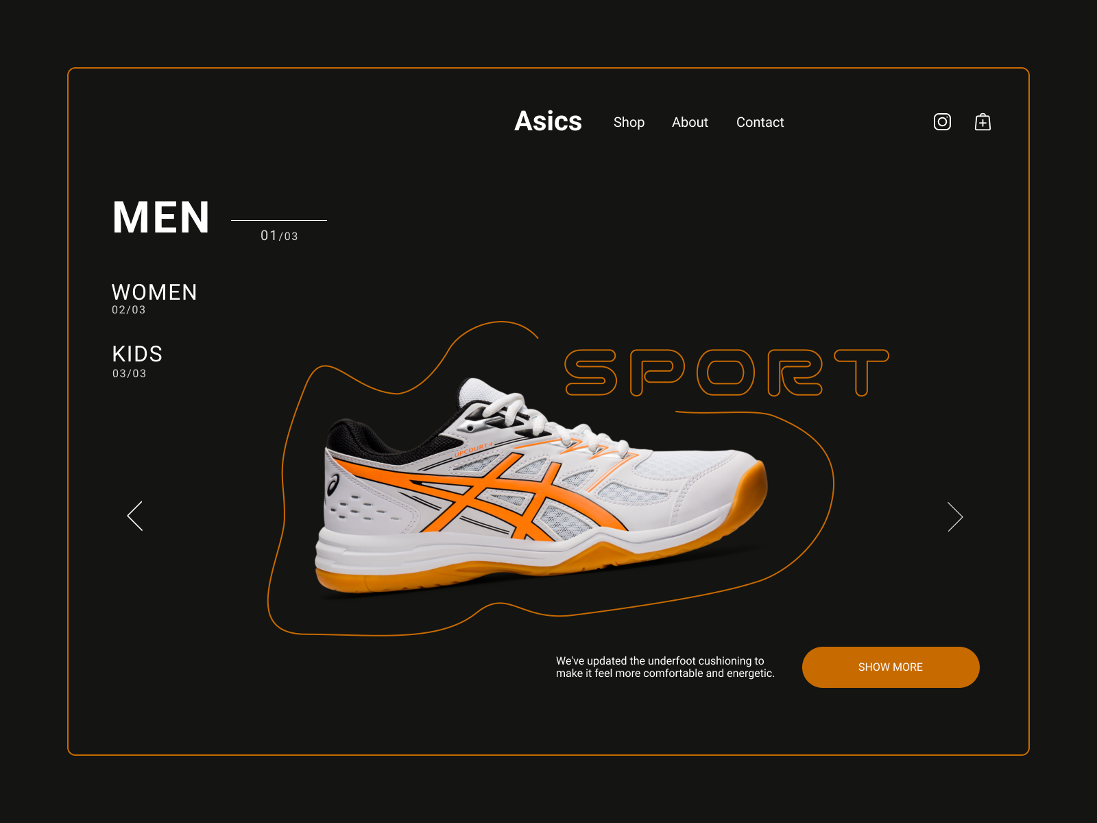 Redesign of the Asics online store by Karina on