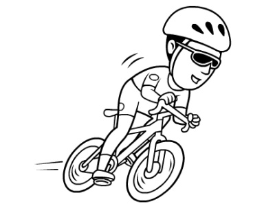 Cyclist cartoon character