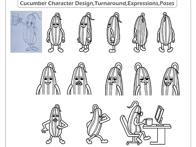 Cucumber cartoon character design!