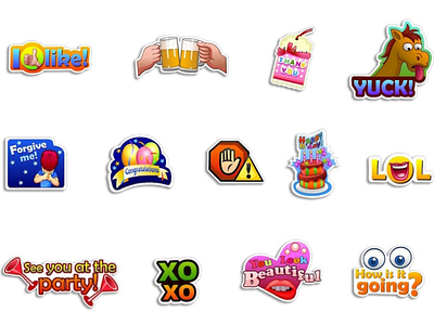 Stickers designs for app animated app art cartoon digital emoji game graphic design illustration ios software stickers ui vector
