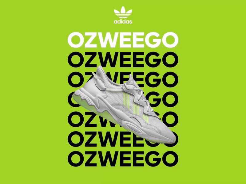 Adidas Ozweego motion social typography