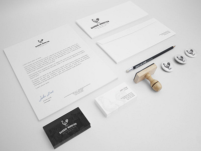 Basque Rooster Stationary branding business card letter lettering logo stationary