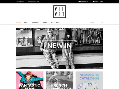 Velvet Online Store Web Design design fashion ui ux web